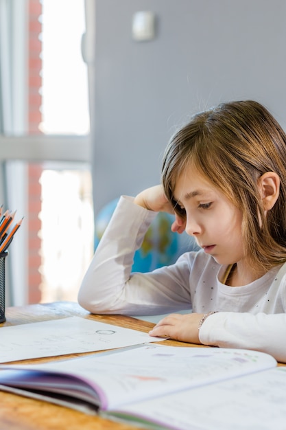 Girl doing homework