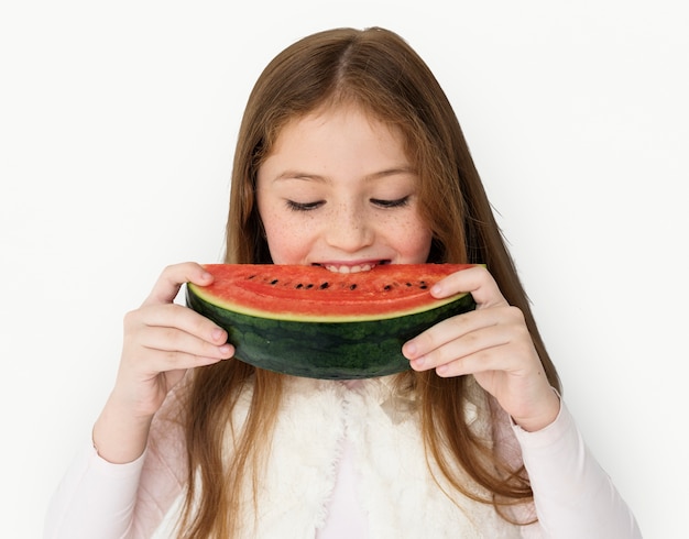 Girl Eating Watermelon Studio Concept