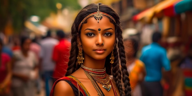 Girl embracing their cultural heritage and feeling a sense of connection to their roots Generative AI