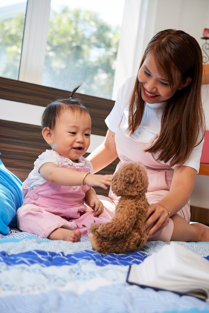 Girl Excited to Play with Toy