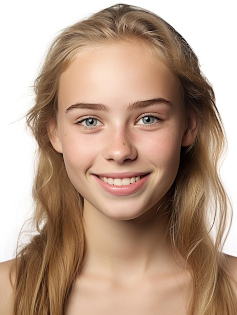 girl face with detailed skin texture