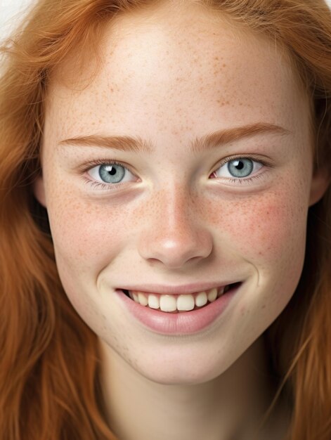 girl face with detailed skin texture