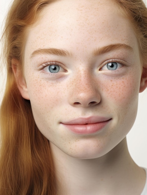 girl face with detailed skin texture