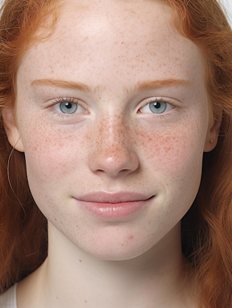 girl face with detailed skin texture