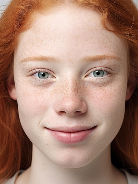 girl face with detailed skin texture