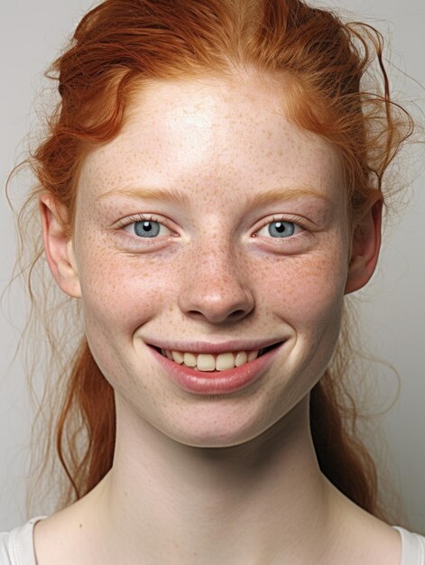 girl face with detailed skin texture