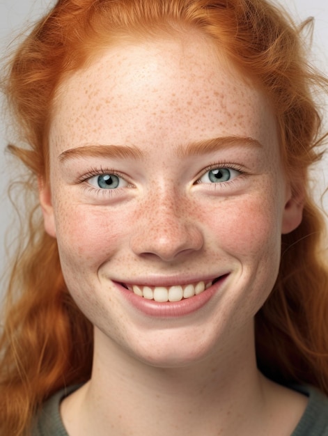 girl face with detailed skin texture