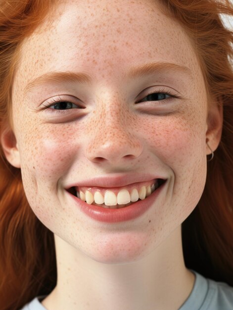 girl face with detailed skin texture