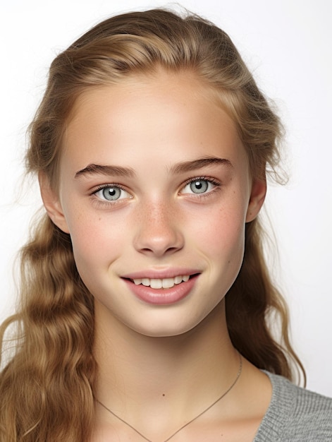 girl face with detailed skin texture