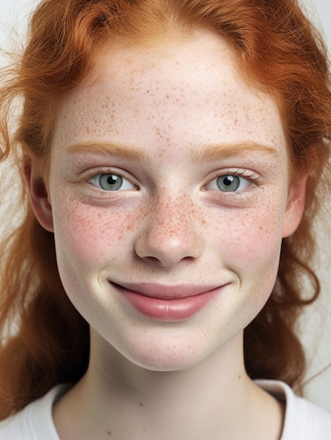 girl face with detailed skin texture