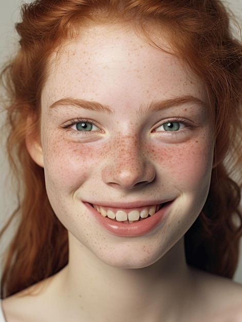 girl face with detailed skin texture