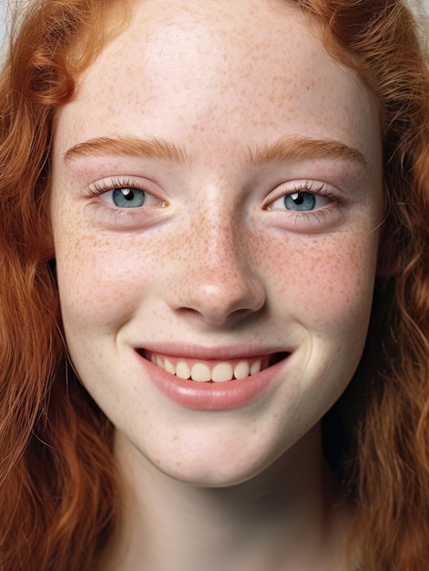 girl face with detailed skin texture