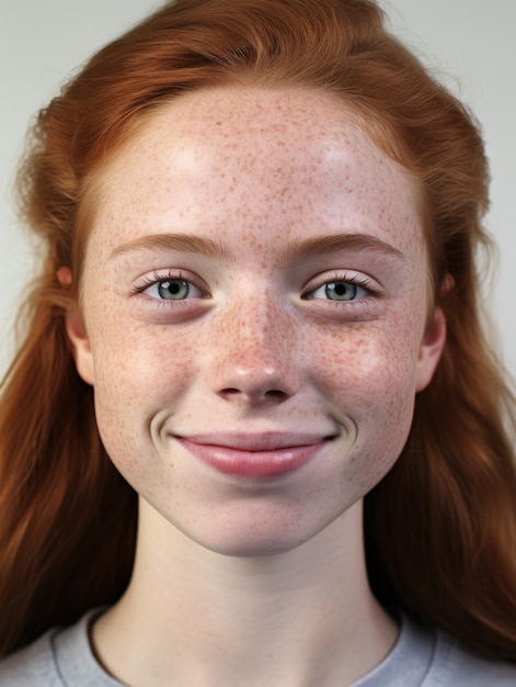 girl face with detailed skin texture