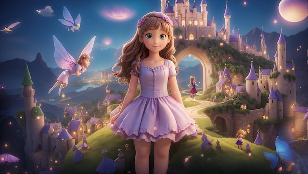 Photo a girl fantasy fairy tale world