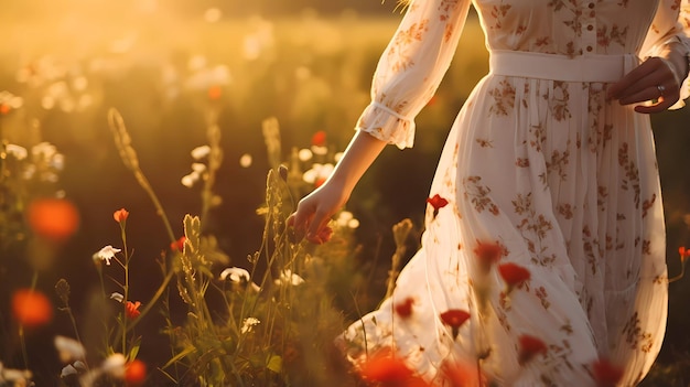 girl in a field of flowers