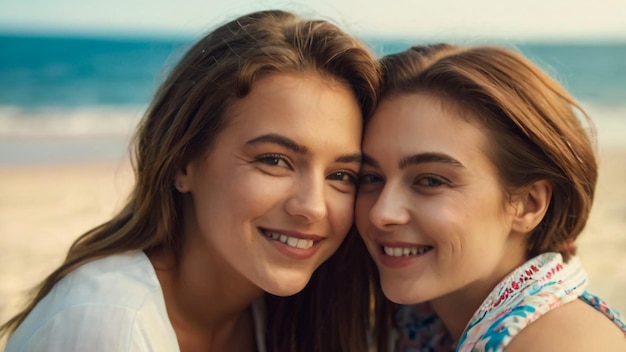 a girl and a friend are smiling at the camera