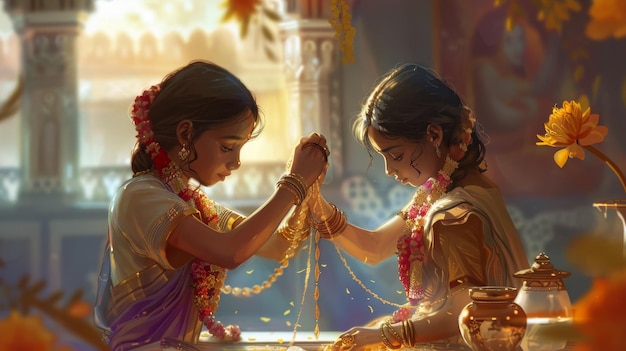 a girl and a girl are playing with a rope that says  god