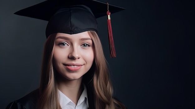 Girl in graduation cap Illustration AI GenerativexA