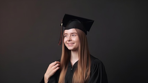 Girl in graduation cap Illustration AI GenerativexA