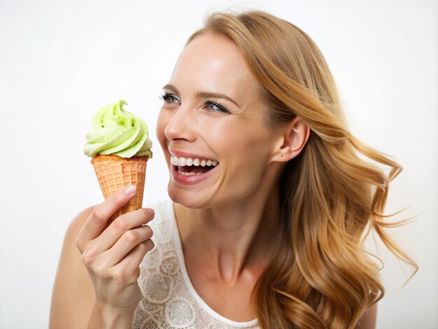 A girl having Key Lime Pie Passion icecream