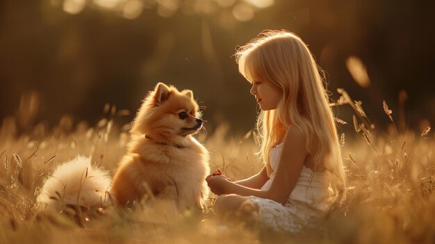 Photo a girl and her dog sit in the grass one of the reasons why