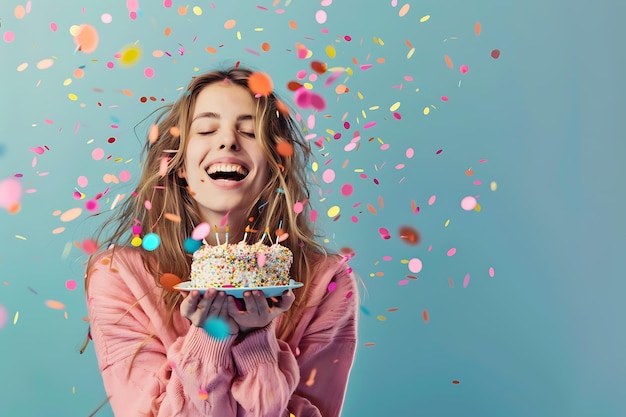 Girl Holding Cake With Candles