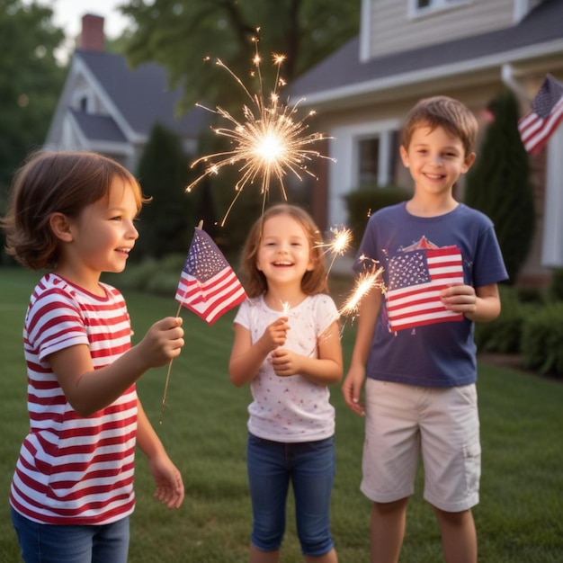 a girl holding a star that says usa on it