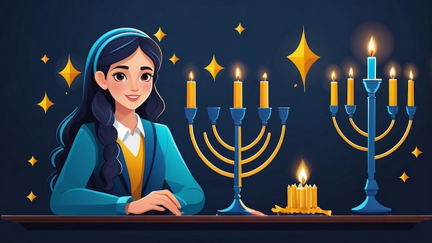 Girl Lighting Menorah A Symbol of Hanukkahs Bright Tradition