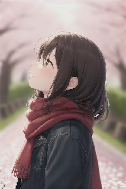 A girl looking up at the sky