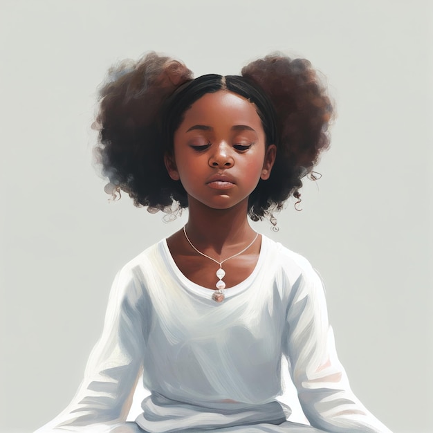 Girl meditate for mindfulness activity image