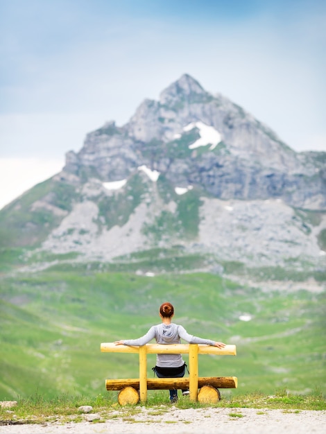 Girl in mountains