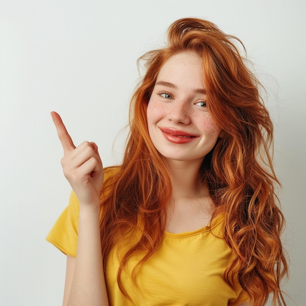 Girl Pointing To Space and Happy Women