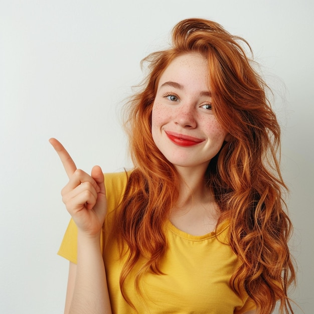 Girl Pointing To Space and Happy Women