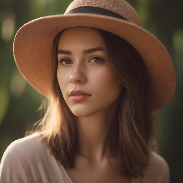 A girl portrait with beautiful hat