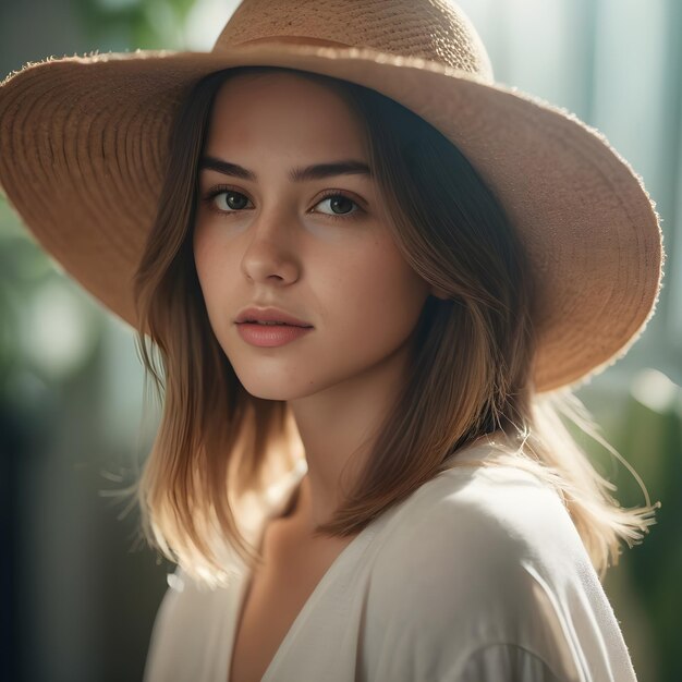 A girl portrait with beautiful hat