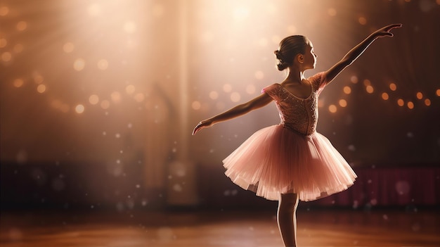 Girl practicing ballet the elegance and discipline evident in every graceful move