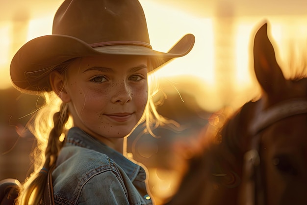 girl preparing to ride a horse