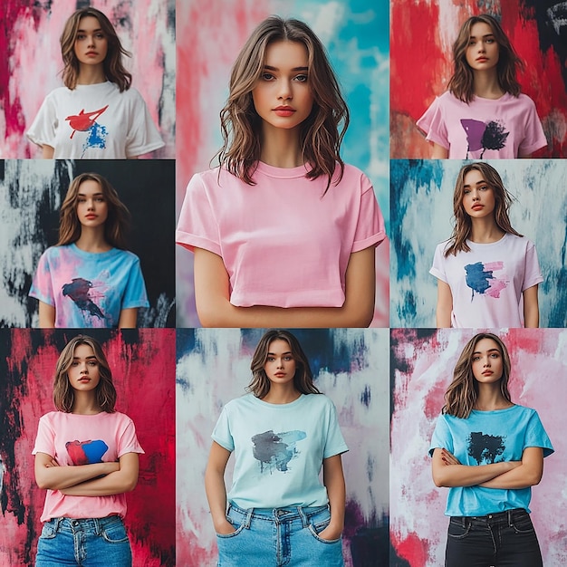 Photo girl in printed t shirt