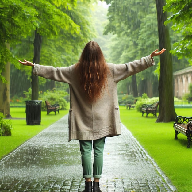 girl in rain