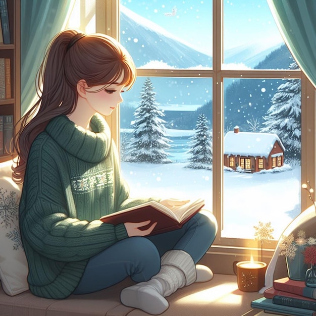 Girl reading book