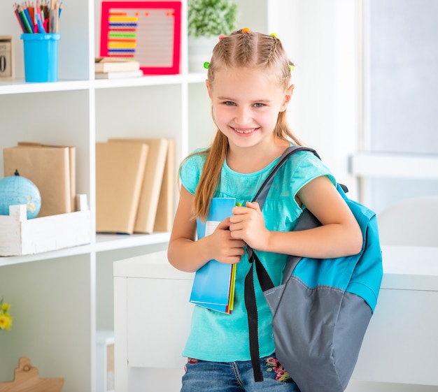 Girl ready to go to school