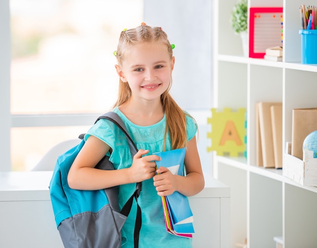 Girl ready to go to school