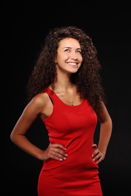 Girl in a red dress