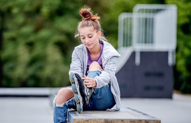 Girl roller skater