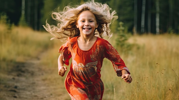 girl running happillly