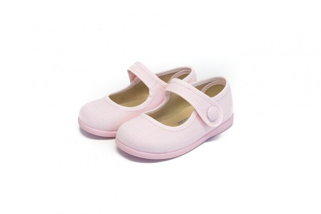 Girl shoe pink on white background