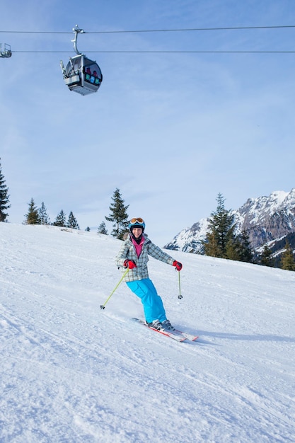 Girl on skis