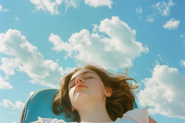 Photo girl sleeping in sunlight