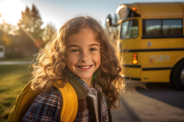 A girl smiling at camera