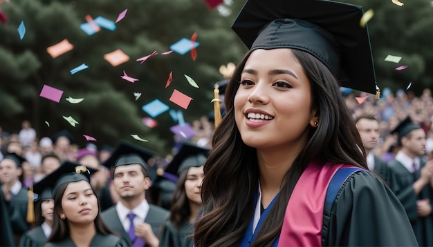 Girl smiling graduated from college